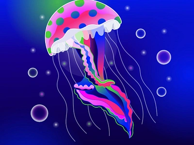 Jellyfish animal art design digital art graphic design illustration jellyfish pattern sea sea creature vector