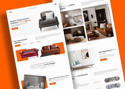 Furniture E-commerce Web Design chair e commerce ecom furniture interior landing page minimalist shop store style web