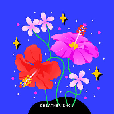 Night Flowers blossom bonquet design floral flower garden graphic design illustration nature still object summer vector