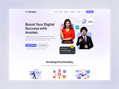 Innotec || Digital Marketing Landing Page design digital marketing homepage landing landing page marketing minimalistic landing page saas saas landing saas website ui design uiux web design website