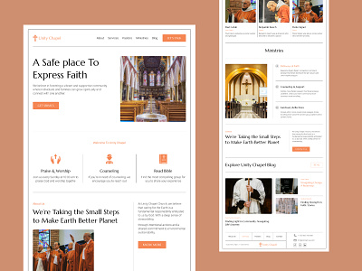 Unity-Chapel | Church Template design graphic design illustration ui vector web web design website