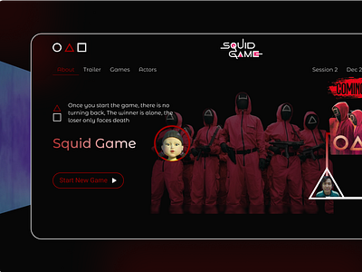 Squid Game Season 2: Coming Soon Banner Page 3d animation banner branding conceptart design gamedesign gaming graphic design homepage logo motion graphics netflix posterdesign season2 squidgame survival ui ux visualdesign