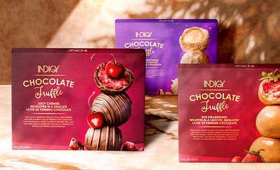 INDIGY: Chocolate Truffle | Chocolate box packaging design box design branding chocolate box design chocolate truffle packaging packaging design snacks design sweets design