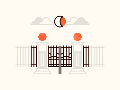 Cemetery gates cemetery cemetery gates graveyard halloween illustration moon night spooky