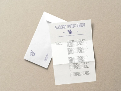 Lost Fox Inn Letterhead & Envelope brand design brand identity branding branding design clean envelope hand drawn identity design letterhead logo logo design minimal mock up mockup simple stationary stationery stationery design vintage visual identity