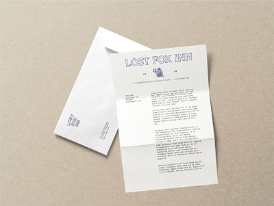 Lost Fox Inn Letterhead & Envelope brand design brand identity branding branding design clean envelope hand drawn identity design letterhead logo logo design minimal mock up mockup simple stationary stationery stationery design vintage visual identity