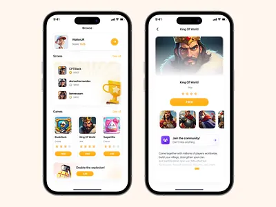 Mobile game community app app clean community design game mobile ui ux