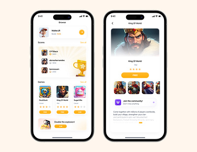 Mobile game community app app clean community design game mobile ui ux