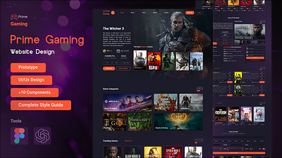 Gaming Website Design component designers game game design gaming gaming website graphic design prototype style guide ui ui design uiux uiux design ux ux design web design website design