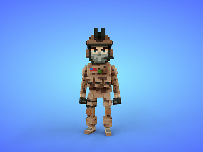 Voxel Special Forces Character - 3D Game Asset 3d 3d model army avatar character fantasy game asset lowpoly magicavoxel military people soldier special forces stylized unity3d voxedit voxel voxel art