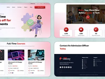 Claymorphism Education LMS Landing Page Design. academic branding design education freelancing graphic design online learning photoshop school study uiux university website