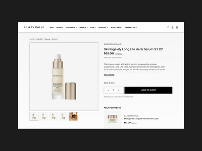 Beauty House pt.02 art direction cosmetics design e commerce ui ux web webdesign webshop