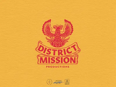 District Mission Productions Master Logo animal banner brand design brand identity branding branding design eagle hand drawn handdrawn identity design illustration logo logo design postproduction production retro san francisco tattoo vintage visual identity