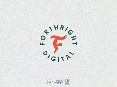 Forthright Digital Badge Logo badge blackletter brand design brand identity branding branding design clean emblem f gothic hand drawn identity design letter lettering logo logo design minimal simple vintage visual identity