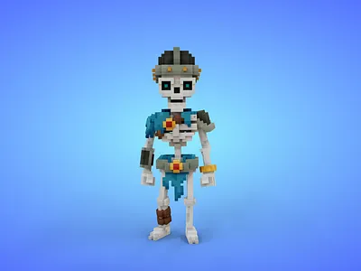 Voxel Skeleton Warrior 1 - 3D Fantasy Character 3d 3d model avatar character fantasy game asset lowpoly magicavoxel skeleton stylized undead voxedit voxel art voxels
