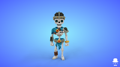 Voxel Skeleton Warrior 1 - 3D Fantasy Character 3d 3d model avatar character fantasy game asset lowpoly magicavoxel skeleton stylized undead voxedit voxel art voxels