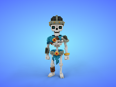 Voxel Skeleton Warrior 1 - 3D Fantasy Character 3d 3d model avatar character fantasy game asset lowpoly magicavoxel skeleton stylized undead voxedit voxel art voxels