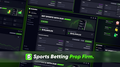 Sports Betting Prop Firm analytics betting betting app branding challenges complete prop firm dashboard design development figma graphic design launch marketing payouts picking picks prop firm sports sports betting app uiux