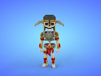 Voxel Skeleton Warrior 2 - 3D Fantasy Character 3d 3d model avatar character fantasy game asset lowpoly magicavoxel skeleton undead unity3d voxedit voxel voxel art voxels warrior