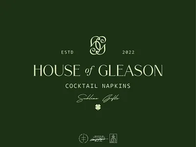 House of Gleason Logo System brand design brand identity branding branding design elegant green hand drawn identity design illustration logo logo design logotype luxurious monogram sophisticated type typography vintage visual identity wordmark