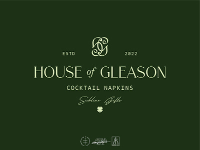 House of Gleason Logo System brand design brand identity branding branding design elegant green hand drawn identity design illustration logo logo design logotype luxurious monogram sophisticated type typography vintage visual identity wordmark