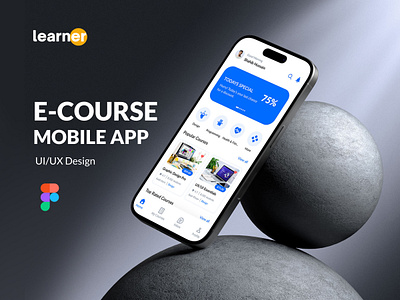 E-Course | E-Learning Mobile App UI/UX Design android app app design design e learning education education app elearning ios learning learning course learning platfrom mobile mobile app mobile app design online online education online learning study ux