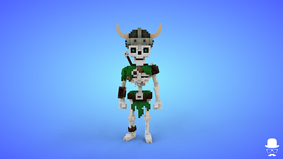 Voxel Skeleton Warrior 4 - 3D Fantasy Character 3d 3d model avatar character fantasy game asset isometric lowpoly magicavoxel skeleton stylized undead unity3d voxedit voxel voxel art warrior