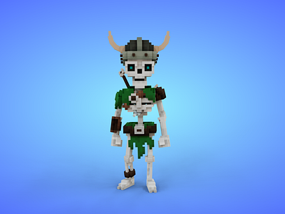 Voxel Skeleton Warrior 4 - 3D Fantasy Character 3d 3d model avatar character fantasy game asset isometric lowpoly magicavoxel skeleton stylized undead unity3d voxedit voxel voxel art warrior