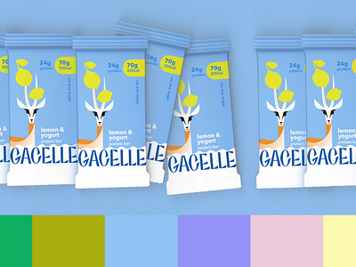 Gacelle Protein Bar Package branding fashionable food package gazelle illustration lettering logo logotype natural organic food packaging protein bar snack typography