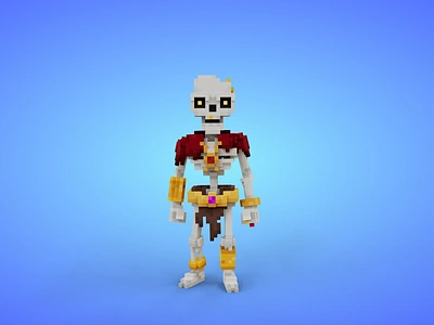 Voxel Skeleton Warrior 5 - 3D Fantasy Character 3d 3d model avatar character fantasy game asset humanoid lowpoly magicavoxel skeleton undead unity3d voxedit voxel voxel art voxels warrior