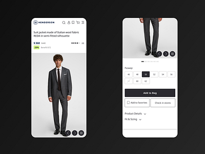 Henderson Mobile E-Commerce UI – Product Page ecommerce product page shopping ui