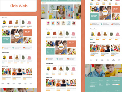 Kidzy Web clothes graphic design kids toy ui