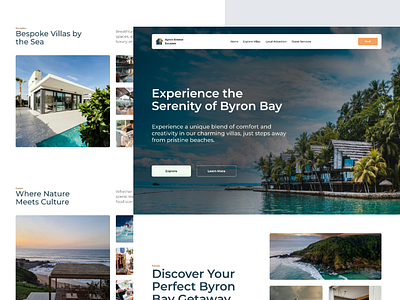 Byron Breeze Escapes - Landing Page byron bay landing page rental ui ui design ui ux villa villa rental web design website