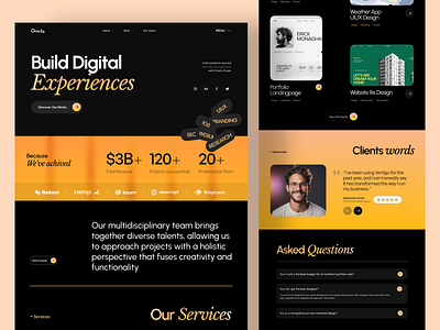 Omefy-Digital Agency Landing page UI 🎯 agency creative agency digitalagency landing page portfolio service web webdesign website