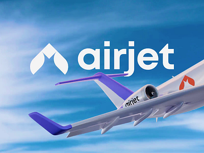 Airjet – Branding / Flight Booking 3d airline animation brandbook branding fly flying jet logo logotype motion graphics plane