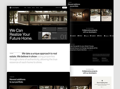 Living Together - Landing Page branding clean ui design graphic design home interface landing page minimalist mobile real estate responsive simple ui user interface ux website