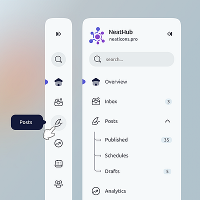 Social Media Management with NeatIcons -||| branding clarity dashboard design icon icon design icon pack iconography icons manage minimal neaticons sidebar ui ui design user interface web design