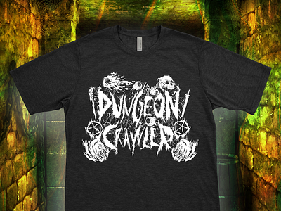 Tshirt alternative logo design - Dungeon and Dragons alternative apparel boardgame branding clothing design goth graphic design illustration rpg screenprint