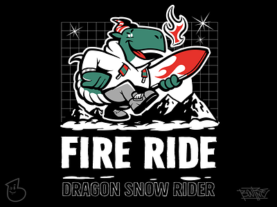 Fire rider branding character character design design dragon draw graphic design illustration logo snowboard