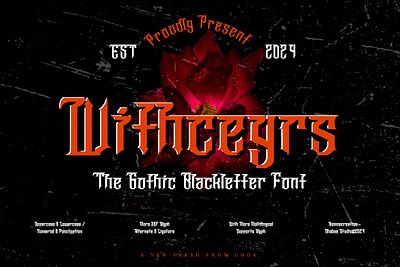 Withceyrs – Gothic Blackletter Font beer bike blackletter dark design display english gothic horror illustration modern motorcycle new old retro trend typeface typography vintage web