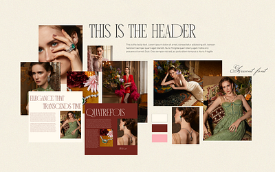 Quatrefois - Luxury fashion website | Moodboard art direction editorial editorial layout editorial website graphic design home page layout luxury web design luxury web designer luxury website minimal minimal web design minimal website modern web design modern web designer moodboard typography web web design website