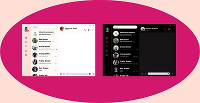 Versatile Messaging: Dual-Interface Design with Dark and Light M darkmode lightmode messagingapp ui