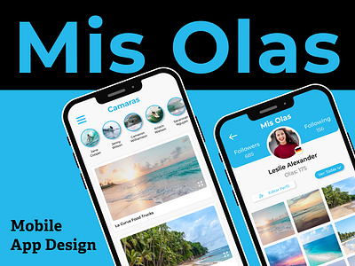 Mis Olas android application beach figma ios mobileapp nature surfboards surfer ui ui ux ux