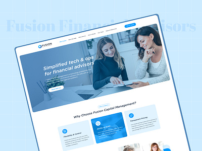 Fusion Financial Advisor Landing page accounting advice branding business consulting corporate creative finance landing page mordern ui user experience user interface wbsite web design