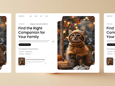 Cat Adoption Website UIUX Design catsadoption figma figmadesign herosection homepage landingpage snapshot ui userexperience userinterface ux webdesign website websitedesign