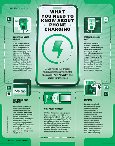 What you need to know about phone charging (Which?) battery charger illustration infographic phone smart