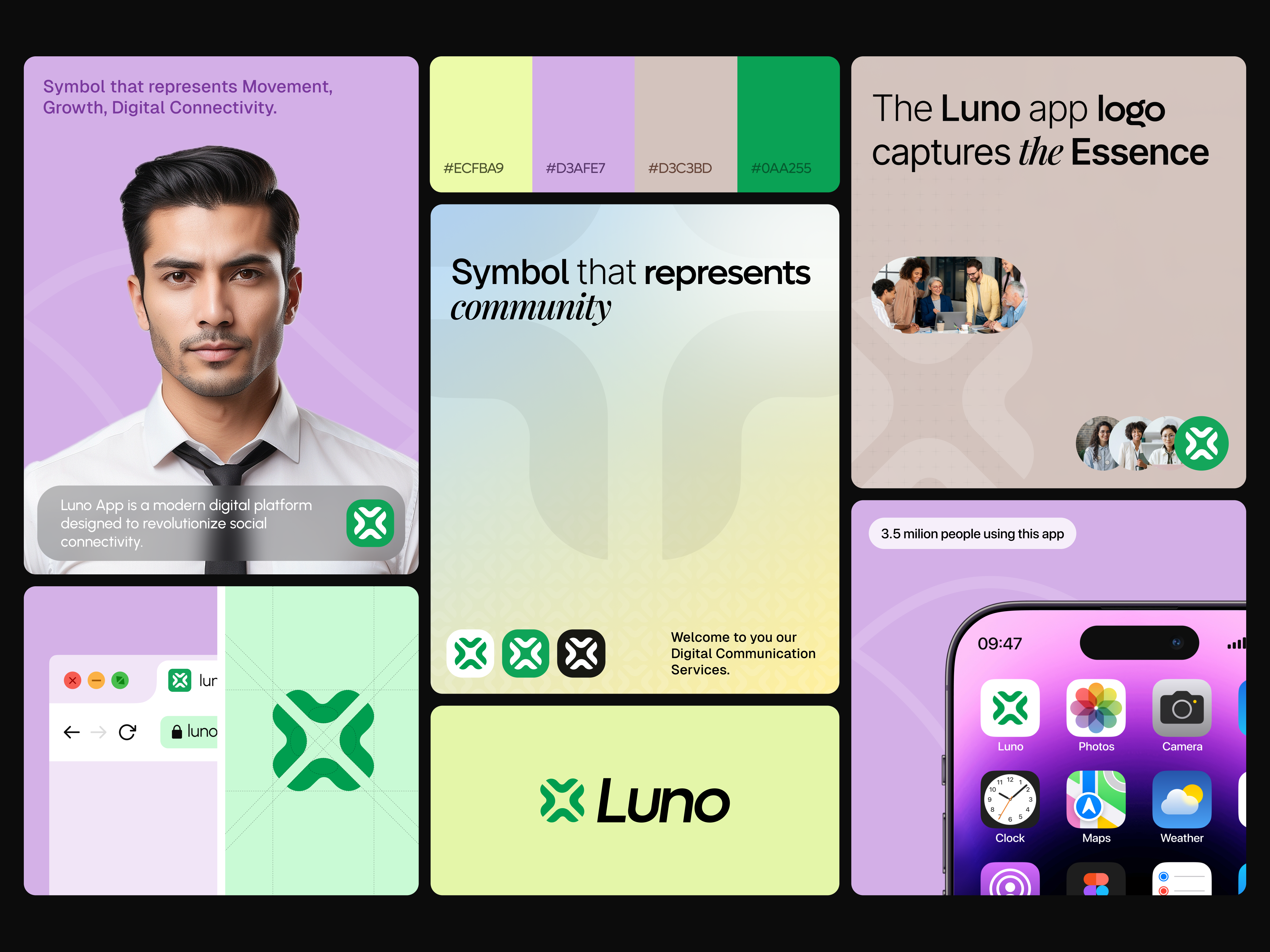 Social Network App Logo & Branding Design abstract app app branding design app logo app logo design brand design brand identity branding branding design communication graphic design logo logotype luno minimalist modern logo design network orbix studio social symbol