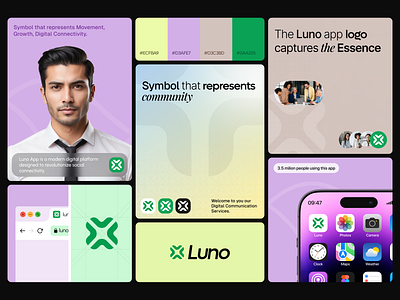 Luno | Social Network App Logo Branding | Orbix Studio abstract app app logo brand identity branding communication graphic design logo logotype luno minimalist modern logo design network orbix studio social symbol