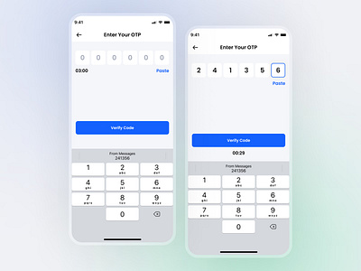 OTP Screen UI design secure access