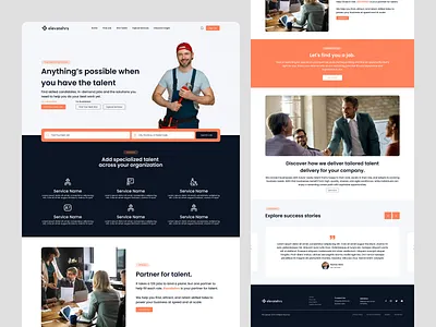 Staffing agency website design! agency design figma figma design figma website hero landing page logo minimal modern staff staffing ui design web design webdesign website website design